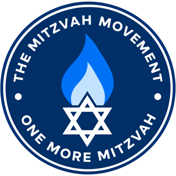 The Mitzvah Movement badge: a flame rising from a Star of David