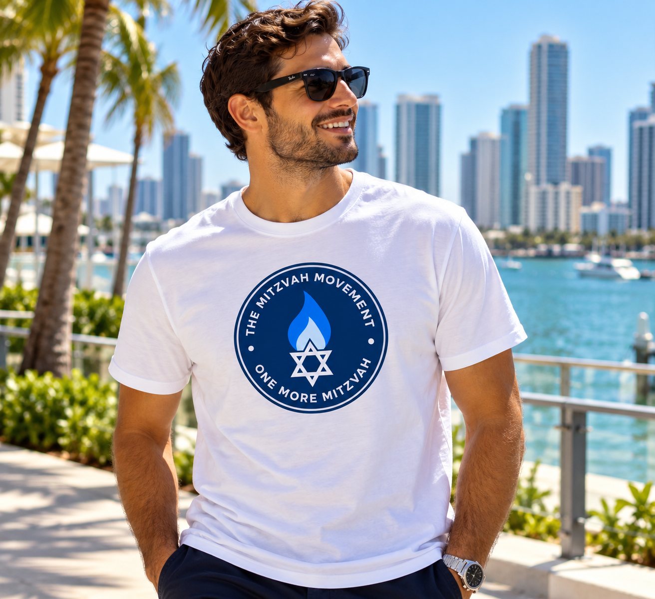 The Mitzvah Movement badge tee